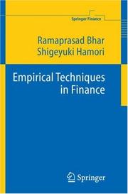 Cover of Empirical techniques in finance by Ramaprasad Bhar