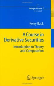 Cover of A Course in Derivative Securities by Kerry Back