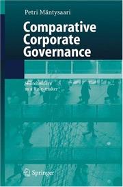 Cover of Comparative Corporate Governance by Petri Mäntysaari