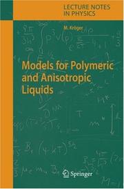 Front cover of Models for Polymeric and Anisotropic Liquids by Martin Kröger