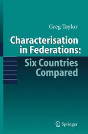 Cover of Characterisation in Federations by Gregory Taylor