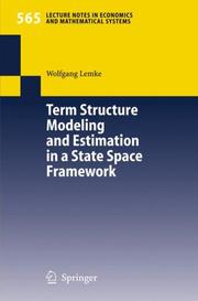 Cover of Term Structure Modeling and Estimation in a State Space Framework by Wolfgang Lemke