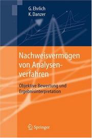 Front cover of Nachweisvermögen von analysenverfahren by Günter Ehrlich