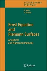 Front cover of Ernst Equation and Riemann Surfaces by Christian Klein