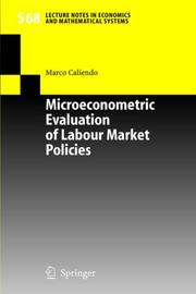 Front cover of Microeconometric Evaluation of Labour Market Policies by Marco Caliendo