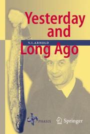 Front cover of Yesterday and Long Ago by Vladimir I. Arnold