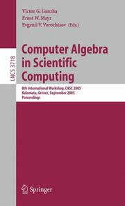 Cover of Computer Algebra in Scientific Computing (vol. # 3718) by V. G. Ganzha