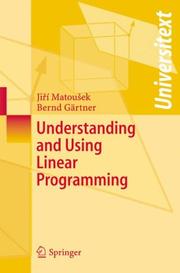 Cover of Understanding and using linear programming by Unknown