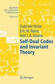 Front cover of Self-dual codes and invariant theory by Gabriele Nebe