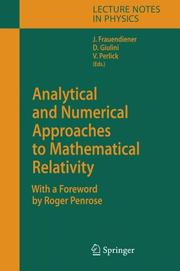 Front cover of Analytical and numerical approaches to mathematical relativity by Jörg Frauendiener