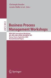 Front cover of Business process management workshops by Christoph Bussler
