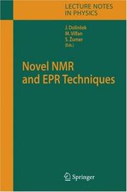Front cover of Novel NMR and EPR techniques by Marija Vilfan