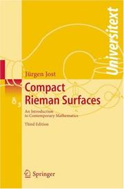 Cover of Compact Riemann Surfaces by Jürgen Jost