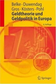 Front cover of Geldtheorie und Geldpolitik in Europa by Ansgar Belke
