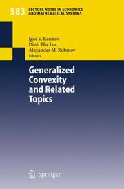 Cover of Generalized convexity and related topics by Dinh The Luc