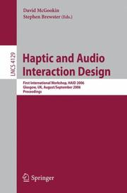 Cover of Haptic and audio interaction design by Stephen Brewster