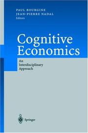 Front cover of Cognitive Economics by Paul Bourgine