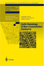 Front cover of Cyclic homology in non-commutative geometry by Joachim Cuntz