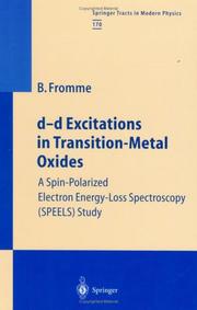 Front cover of d-d Excitations in Transition-Metal Oxides by Bärbel Fromme