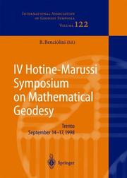 Front cover of IV Hotine-Marussi Symposium on Mathematical Geodesy by Hotine-Marussi Symposium on Mathematical Geodesy (4th 1998 Trento, Italy)