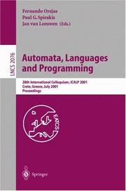 Cover of Automata, Languages and Programming by P.G. Spirakis