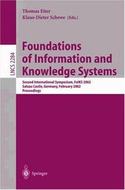 Front cover of Foundations of information and knowledge systems by FoIKS 2002 (2002 Salzau Castle, Germany)