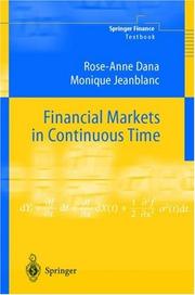 Front cover of Financial Markets in Continuous Time by Rose-Anne Dana