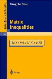 Cover of Matrix Inequalities by Xingzhi Zhan