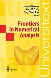 Front cover of Frontiers in numerical analysis by James F. Blowey