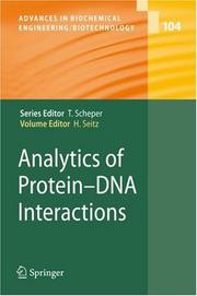 Front cover of Analytics of Protein-DNA Interactions (Advances in Biochemical Engineering / Biotechnology) by Harald Seitz