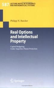 Cover of Real Options and Intellectual Property by Philipp N. Baecker