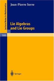 Front cover of Lie algebras and Lie groups by Jean-Pierre Serre