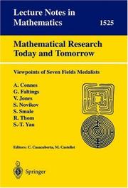 Front cover of Mathematical research today and tomorrow by Carlos Casacuberta