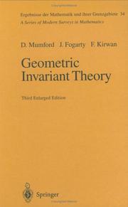 Cover of Geometric invariant theory by David Mumford