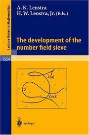 Front cover of The development of the number field sieve by A. K. Lenstra