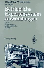 Cover of Betriebliche Expertensystem-Anwendungen by Peter Mertens