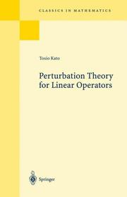 Cover of Perturbation theory for linear operators by Tosio Katō