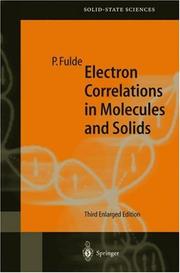Cover of Electron correlations in molecules and solids by Peter Fulde