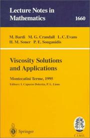 Cover of Viscosity solutions and applications by M. Bardi