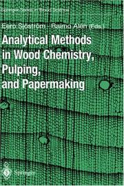 Cover of Analytical methods in wood chemistry, pulping, and papermaking by Eero Sjöström