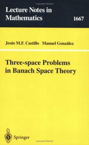 Front cover of Three-space problems in Banach space theory by Jesús M. F. Castillo