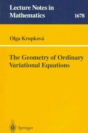 Front cover of The geometry of ordinary variational equations by Olga Krupková