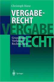 Cover of Vergaberecht by Christoph Riese
