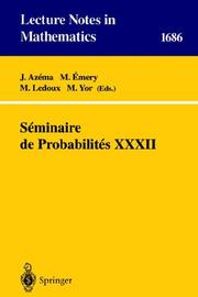 Cover of Séminaire de probabilités XXXII by J. Azéma