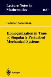 Cover of Homogenization in time of singularly perturbed mechanical systems by Folkmar Bornemann