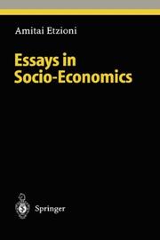 Front cover of Essays in socio-economics by Amitai Etzioni