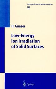 Front cover of Low-energy ion irradiation of solid surfaces by Hubert Gnaser