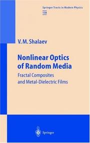 Front cover of Nonlinear Optics of Random Media by Vladimir M. Shalaev