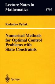 Cover of Numerical Methods for Optimal Control Problems with State Constraints by Radoslaw Pytlak