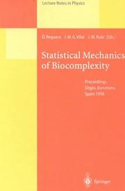 Front cover of Statistical mechanics of biocomplexity by D. Reguera